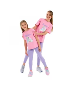 پیراهن گرافیکی دخترانه صورتی برند Skechers - 947433490