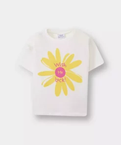 تیشرت کوتاهدست با یقه دوچرخهای و طرح چاپی برای دختر بچه E0723A525SM برند Defacto - 947711447
