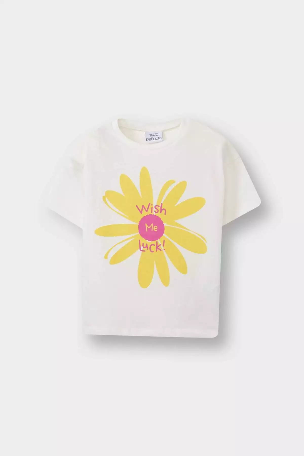 تیشرت کوتاهدست با یقه دوچرخهای و طرح چاپی برای دختر بچه E0723A525SM برند Defacto - 947711447