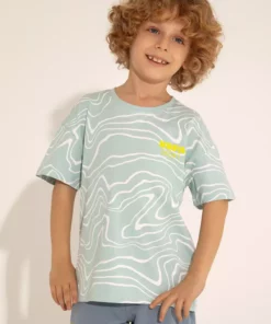 تیشرت یقه دوچرخهای به رنگ سبز آبی برای پسران 50281838-VR048 برند U.S. Polo Assn. - 833180814