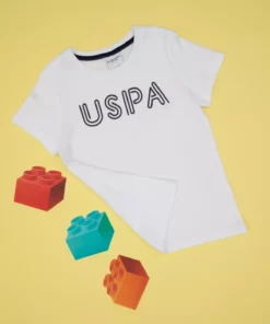 تیشرت پایه سفید یقه گرد برای پسر بچهها 50306483-VR013 برند U.S. Polo Assn. - 904685197