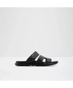ویندام - دمپایی سیاه ساده از چرم طبیعی مردانه برند Aldo - 922141040