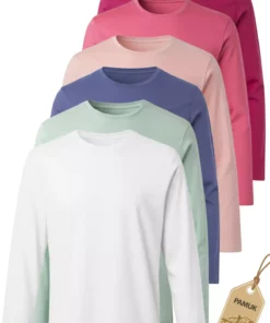 ست ۶ عددی بدنه آستین بلند رنگی بیسیک فصلی تیشرت دخترانه و پسرانه (ست-۲) برند TWOO KİDS - 841937041