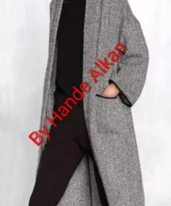 کاپشن توییتی زنانه بزرگ سایز مشکی مدل ماهیپرانی برند By Hande Alkan - 994132311