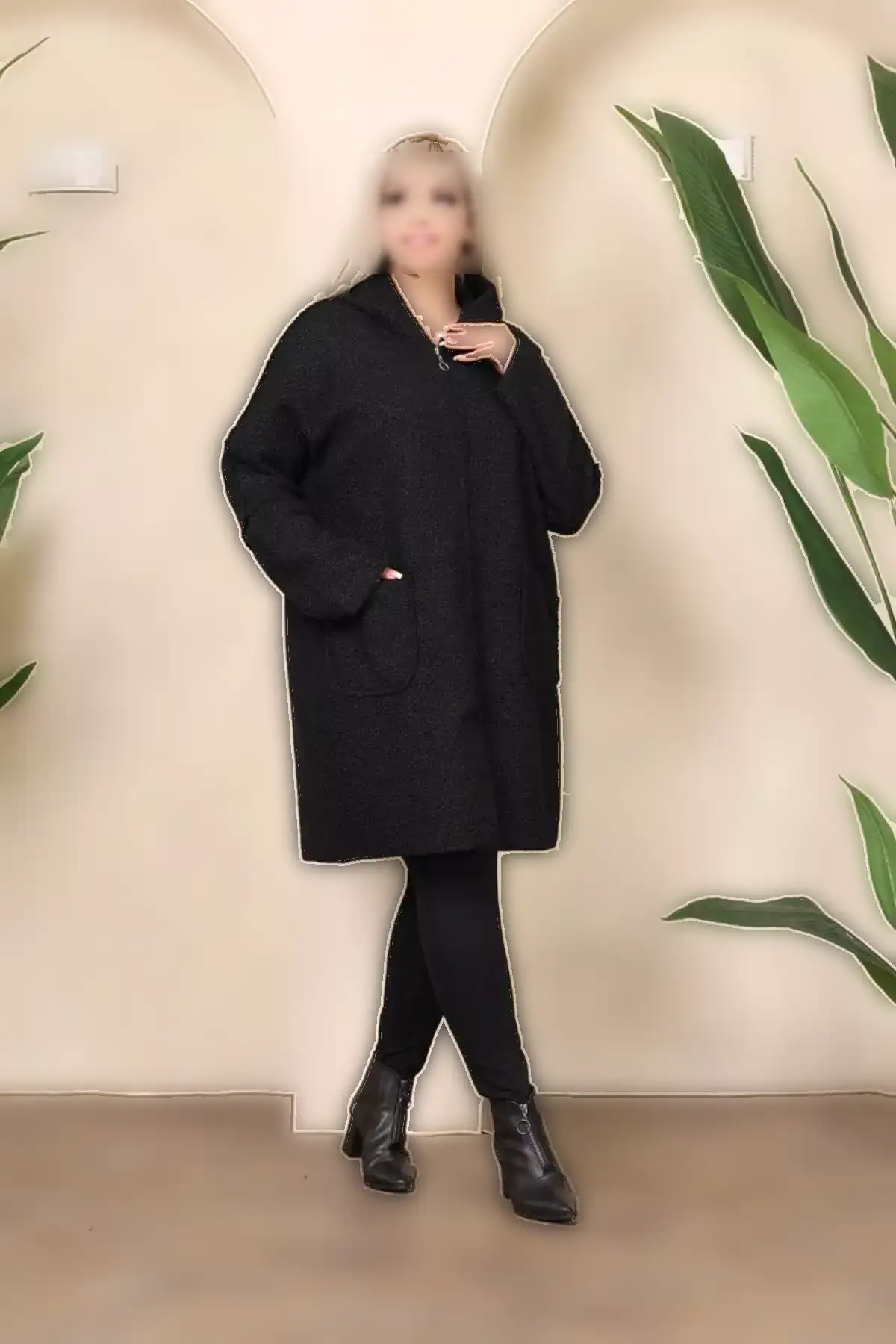 کت با کلیه زیپدار و جیبدار کلاهدار مناسب بانوان سایز بزرگ برند Genel Markalar - 863149374