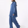 ست دو تکه تونیک و شلوار آبی کهکشان برند Refka - 831532468