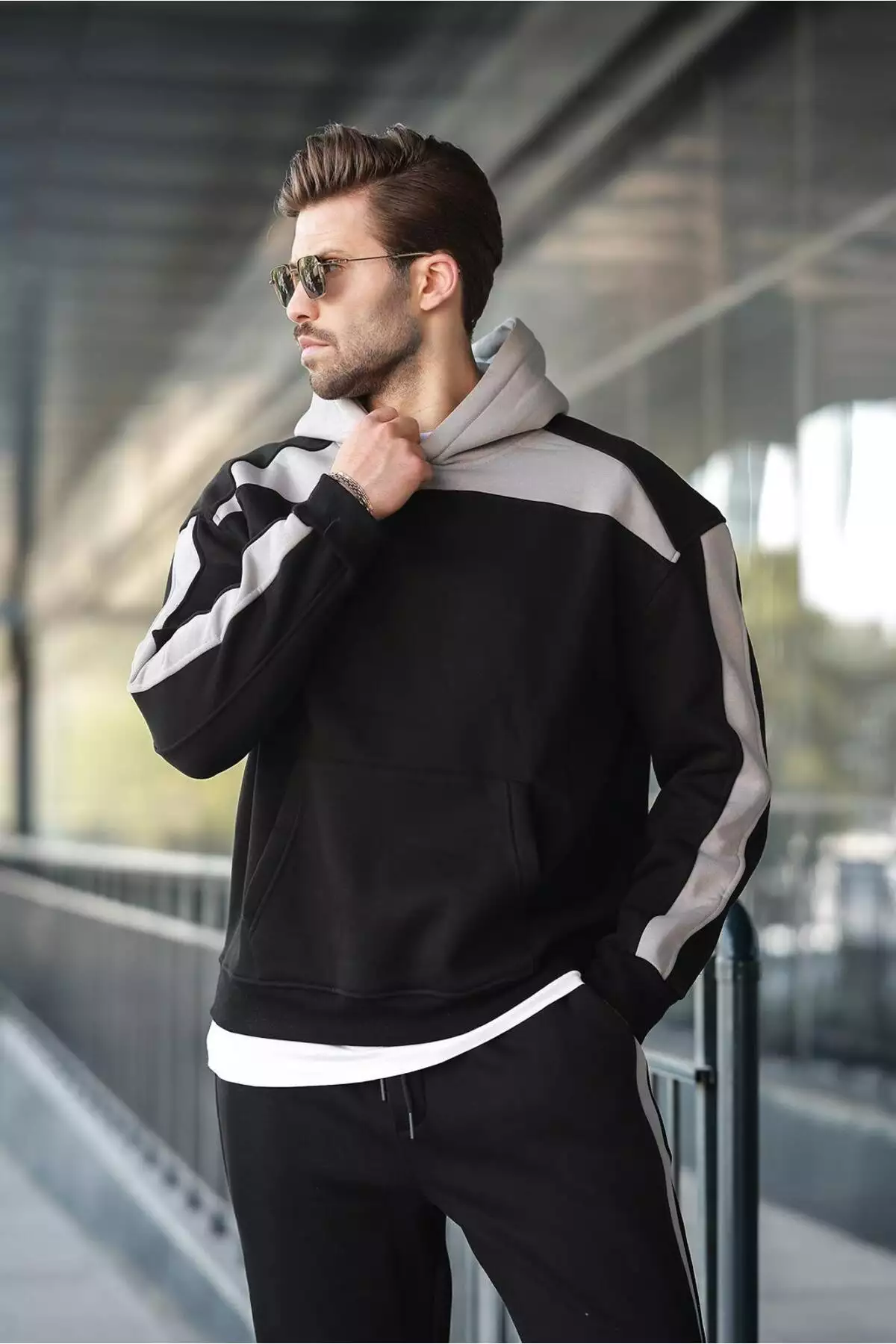 ست سویشرت و شلوار مردانه با جزئیات نوار سیاه E7326 برند Madmext - 963245969