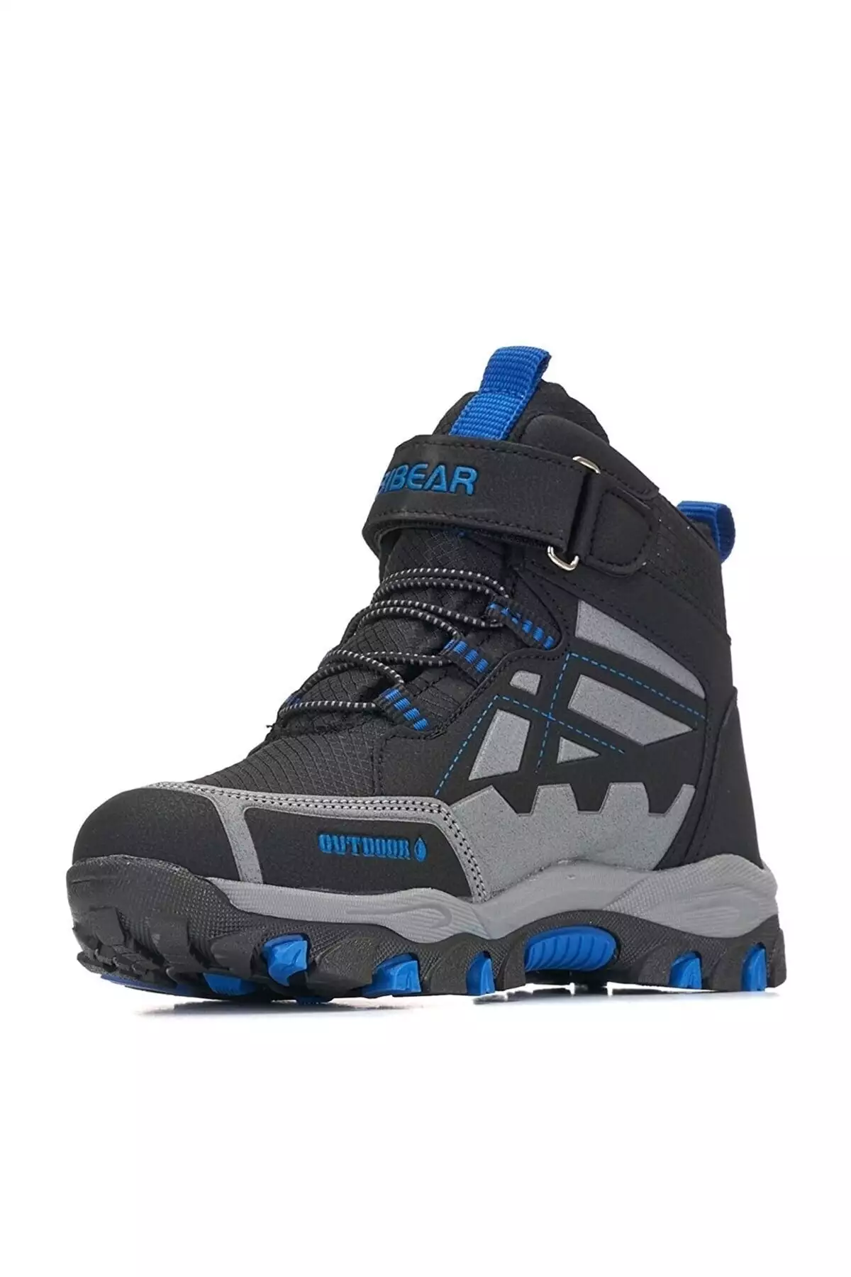 کفش بوت بچگانه با زیره ضد لغزش و آستر گرم تابستانی، دارای بند چسبی - مشکی آبی برند ALTUNTAŞ - 410376297