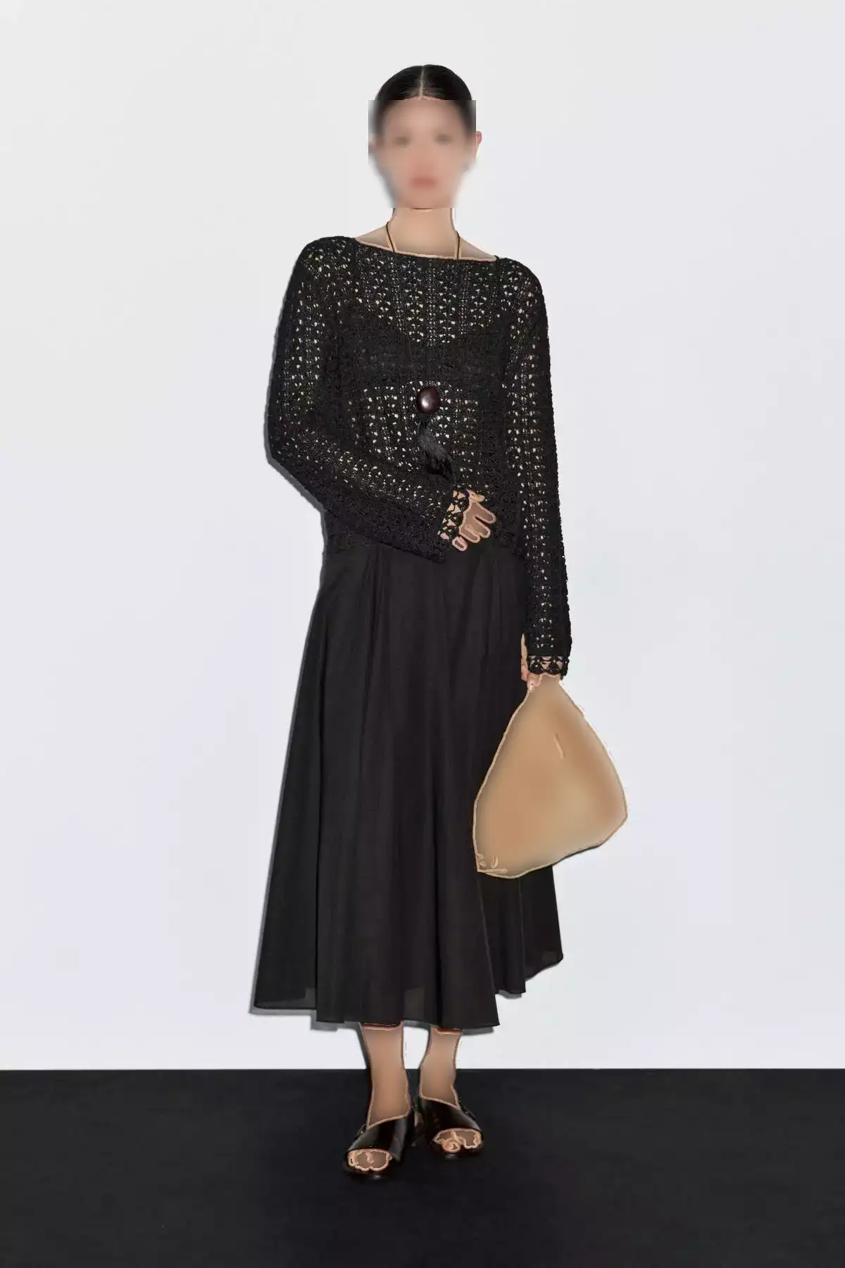 دامن A شکل 100% پنبهای برند Massimo Dutti - 957599514