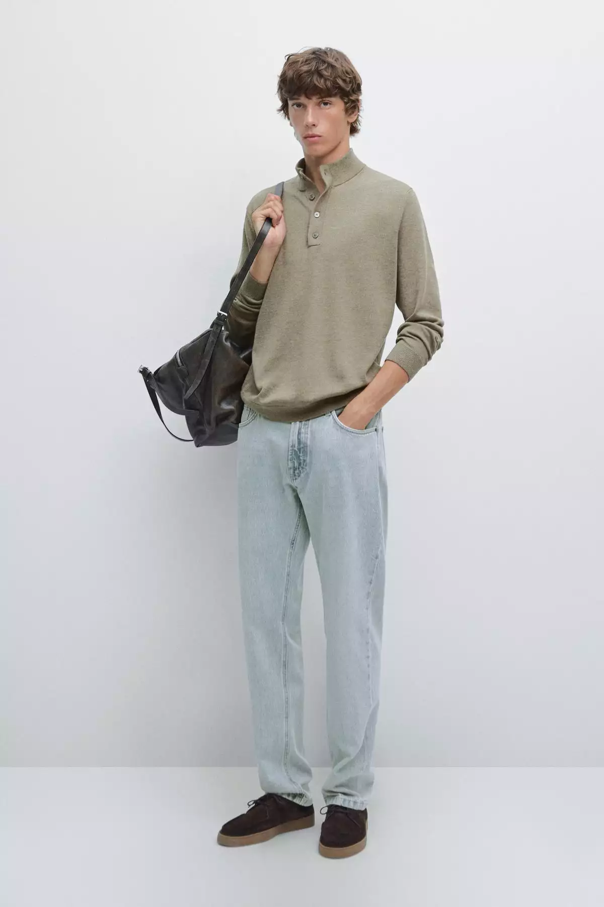 کلاه قلاب بافی یقه دیپ برند Massimo Dutti - 977920630