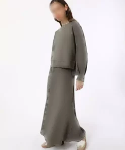 ست سوئیشرت و دامن با بافت نرم و راحت - رنگ خاکی - بنین برند Benin - 920558617