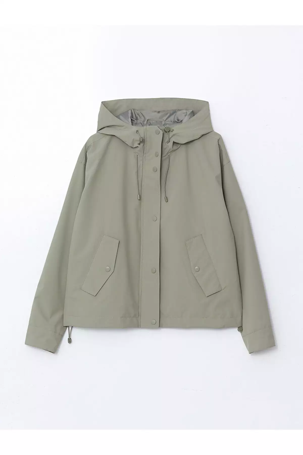 بارانی زنانهOversize با ظاهر چرم و کلاهدار برند LC Waikiki - 979411819