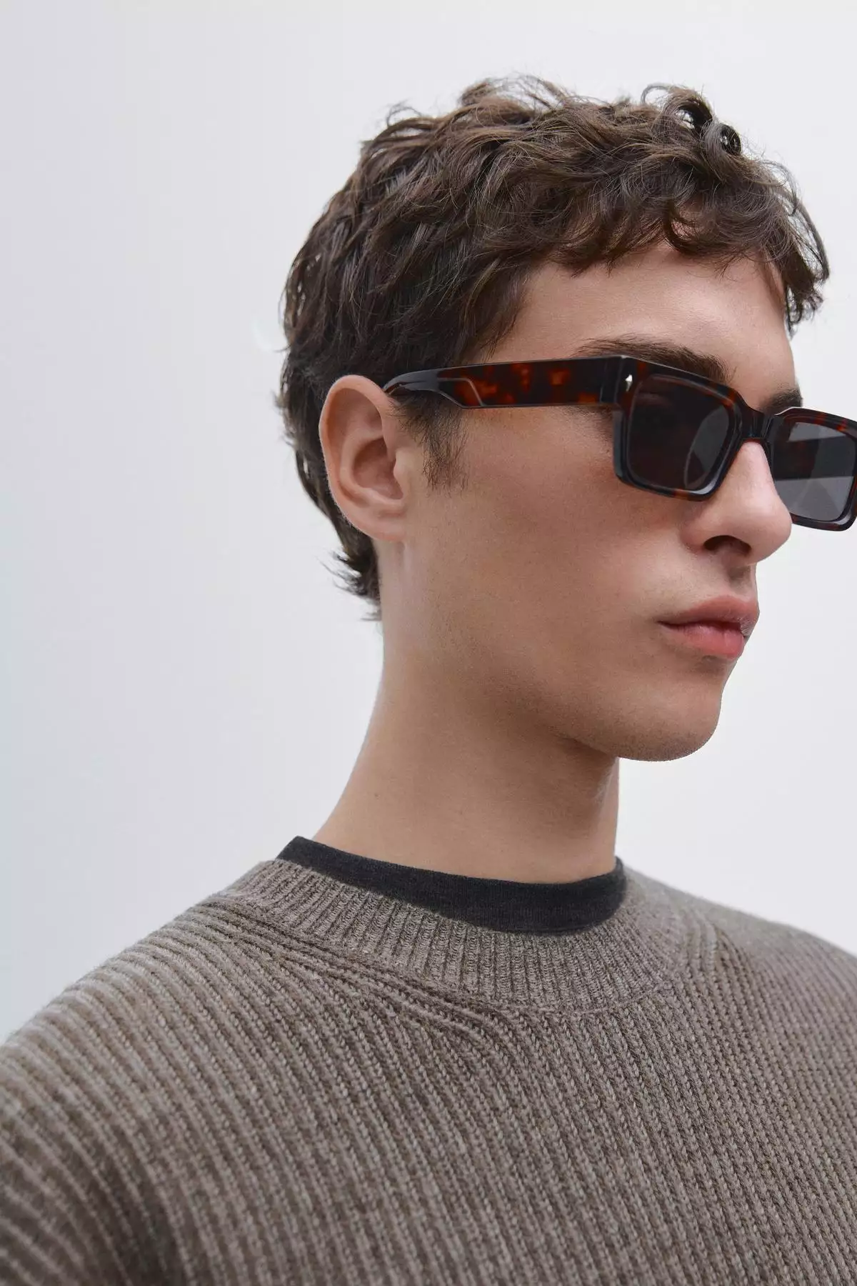 ژاکت یقه گرد ترکیب شده با پشم یواش برند Massimo Dutti - 1019800080