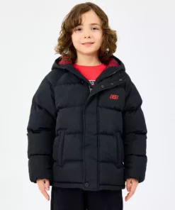 جاکت چرمی بادگیر بزرگ بچهگانه مشکی برند Skechers - 981631479