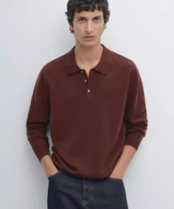 پلیور یقهگرد پشمی ترکیبی برند Massimo Dutti - 985437194