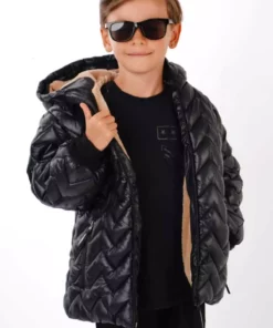 کاپشن هودی ضد آب و ضد باد با آستر ولسافت برای پسر بچهها برند Monttini - 987321468