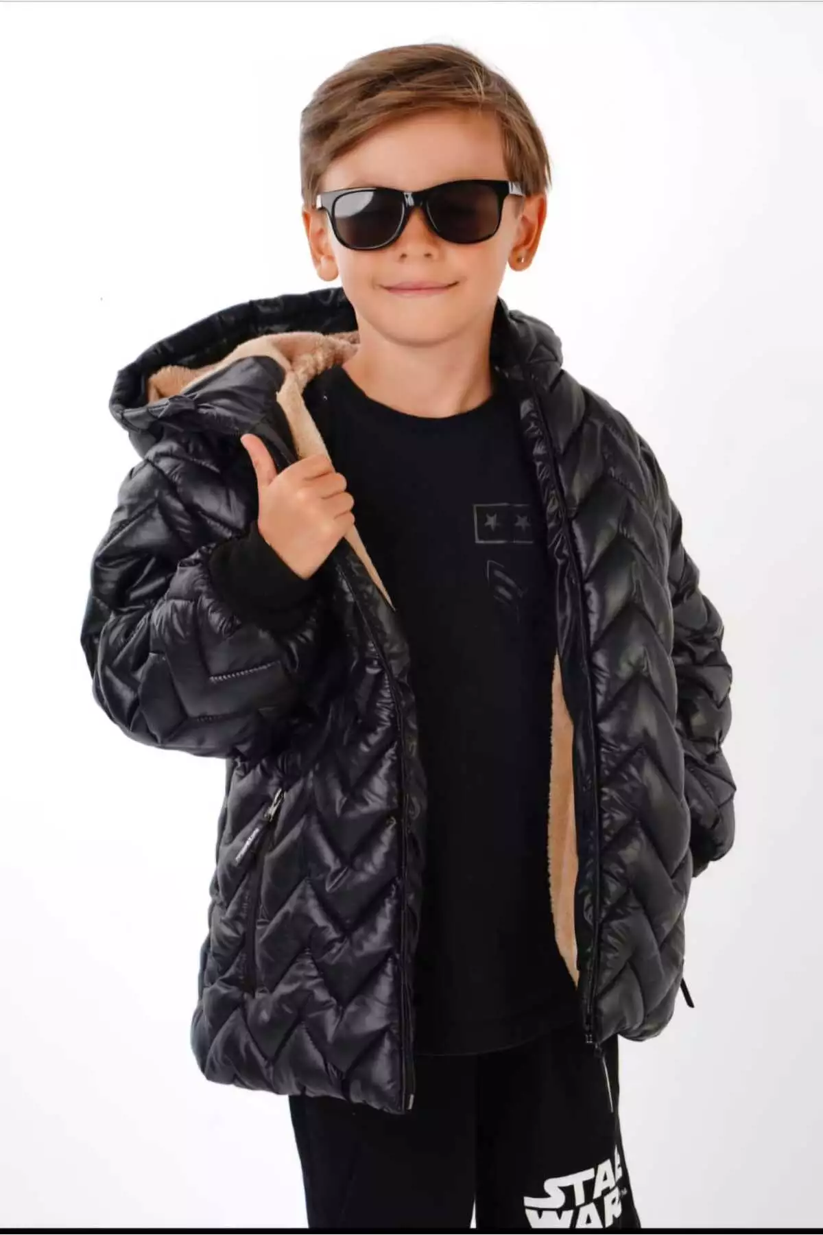 کاپشن هودی ضد آب و ضد باد با آستر ولسافت برای پسر بچهها برند Monttini - 987321468