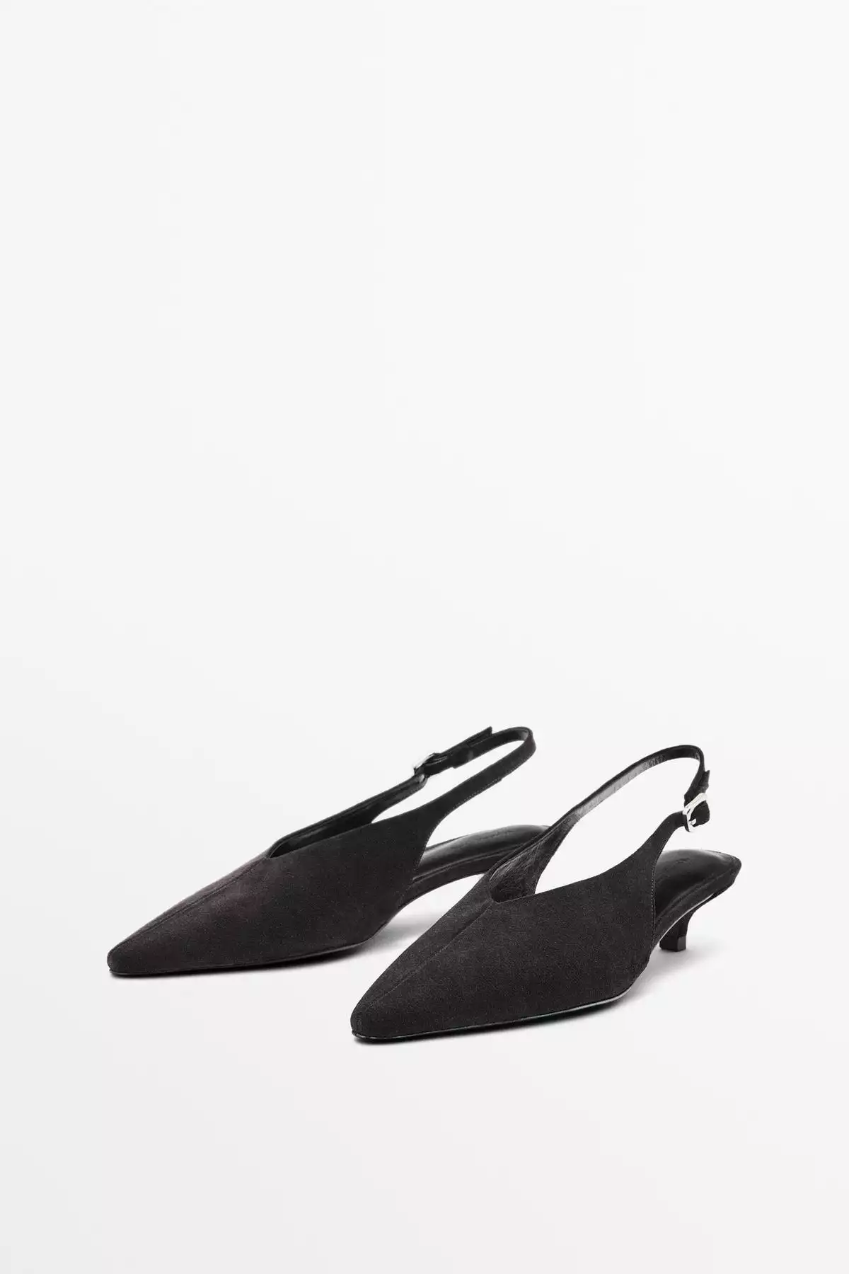 کفش پاشنهبلند چرمی سوئدی با بند پشت برند Massimo Dutti - 959427730
