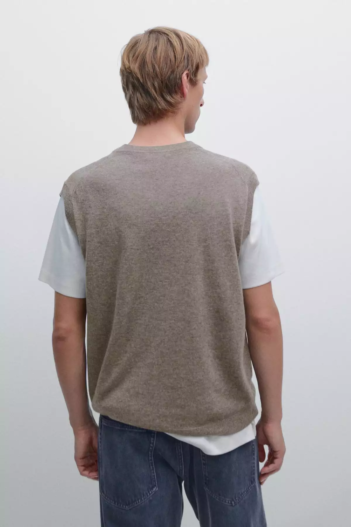 سوئتر V یقه با ترکیب پشم برند Massimo Dutti - 991330758