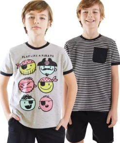 تیشرت دو تکه پسرانه دزدان دریایی برند Denokids - 903816006