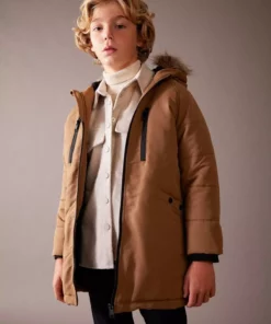 کاپشن پسرانه با کلاه خزدار قابل جدا شدن و آستر پشمی ضد آب A2733a823cw برند Defacto - 787106277