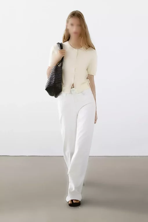 کوتاه آستین پشمی نازک بافتنی برند Massimo Dutti - 939063990