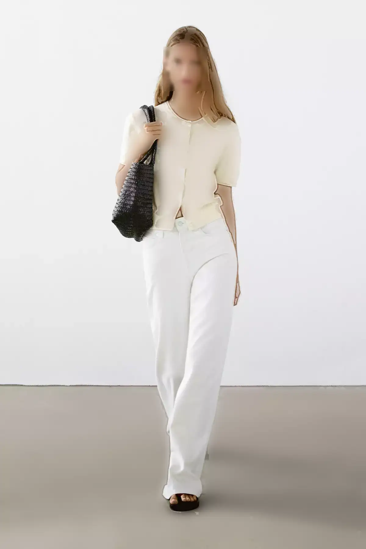 کوتاه آستین پشمی نازک بافتنی برند Massimo Dutti - 939063990