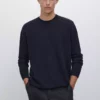 پلیور یقه گرد با ترکیب پشم یان برند Massimo Dutti - 967591031