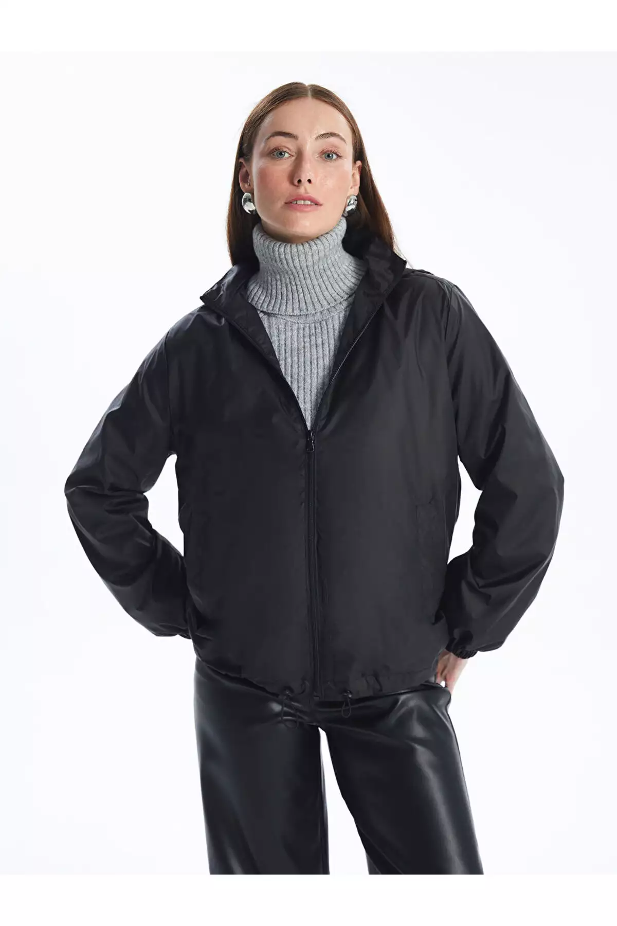 استایل خود را به ما بسپارید | بارانی زنانه با کلاه برند LC Waikiki - 989168465