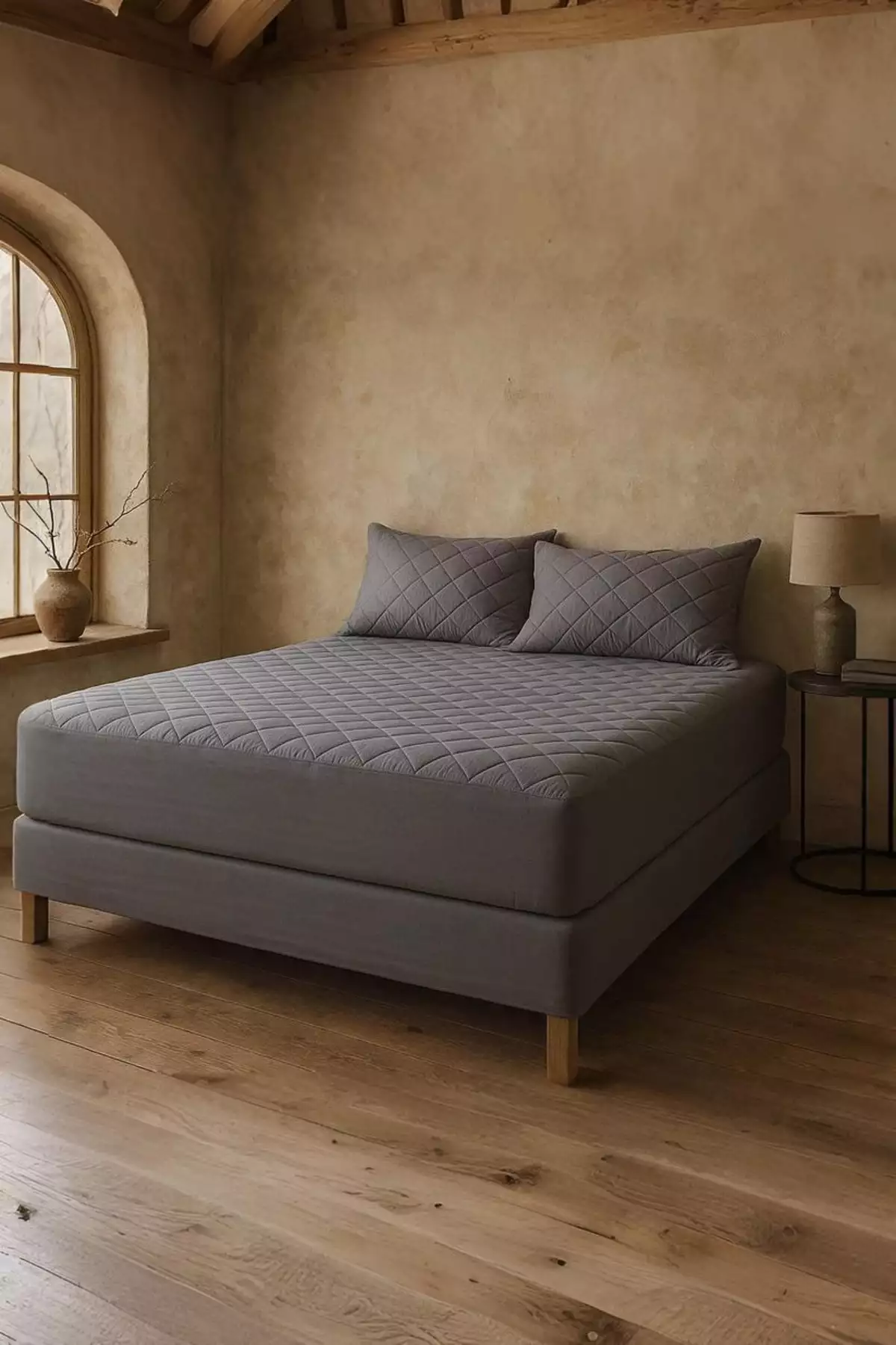 محافظ تشک پنبهای با لایهای ضد آب و دوختی کامل، رنگ خاکستری برند Nart Home - 736530680