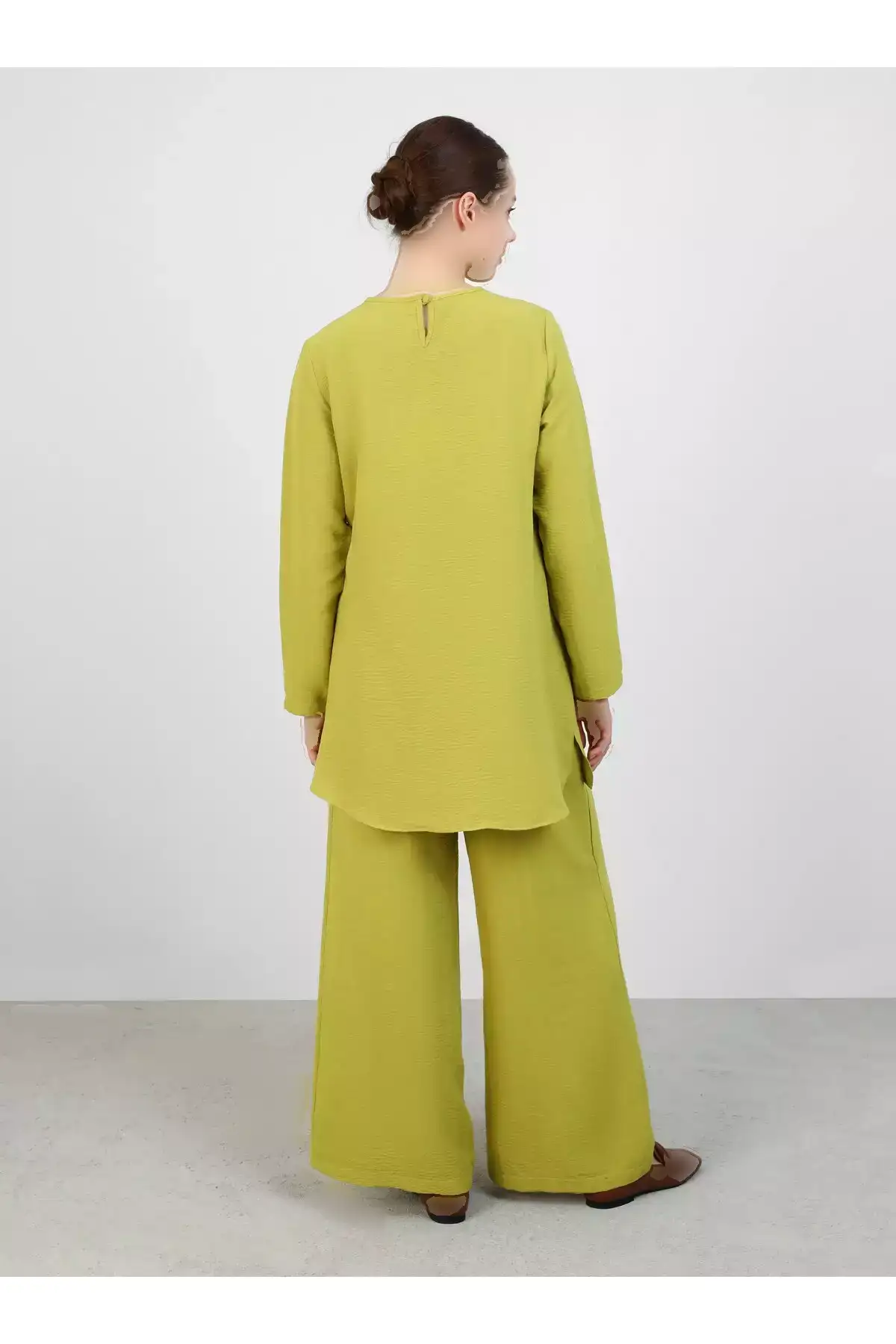 ست تونیک و شلوار بیسیک آئروبین - رنگ سبز زیتونی - برند رفکا برند Refka - 872280007