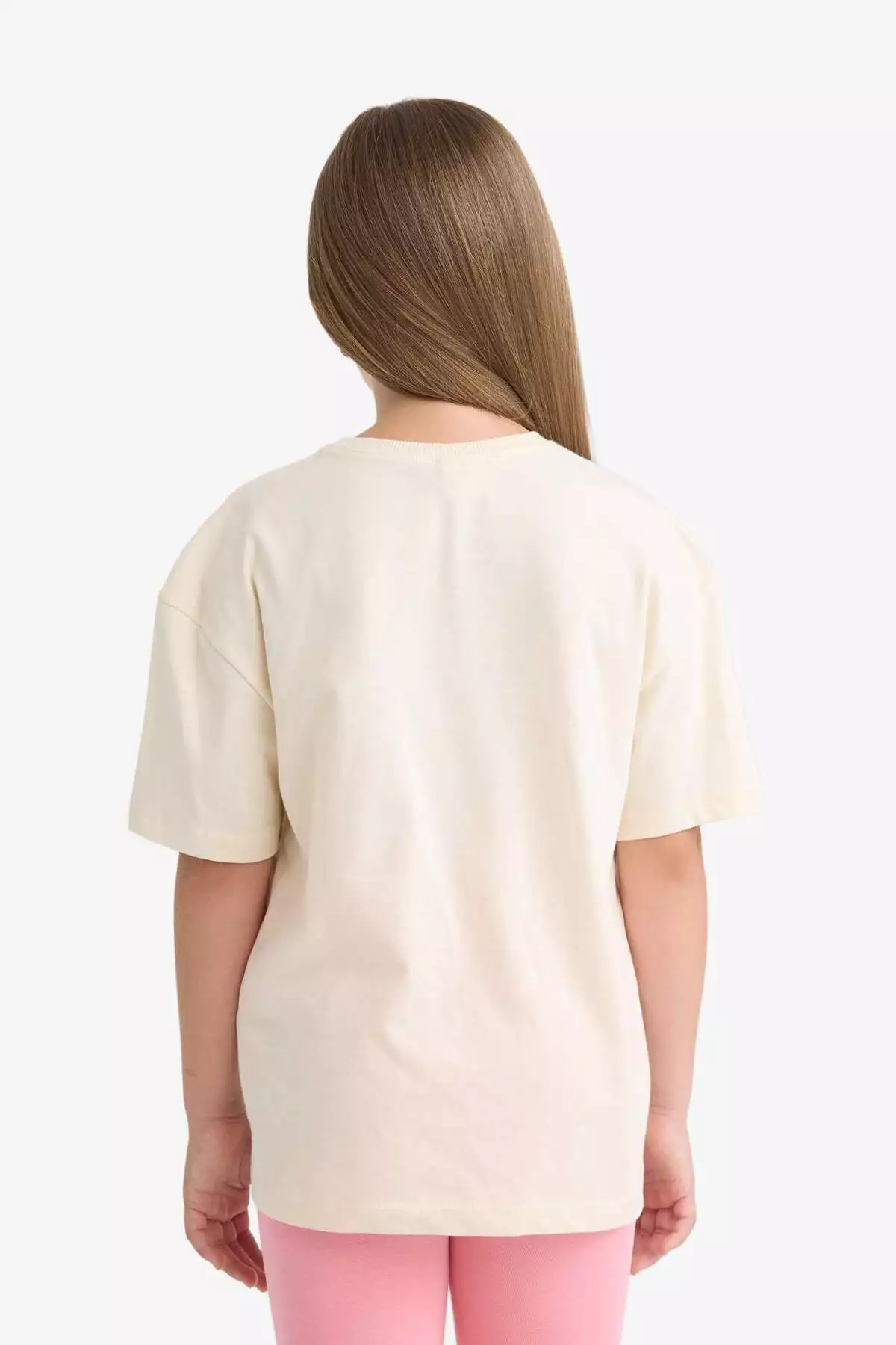 تیشرت کوتاه آستین دخترانه با یقه گرد و طرح ریسه مدل E0353A825SM برند Defacto - 941554137