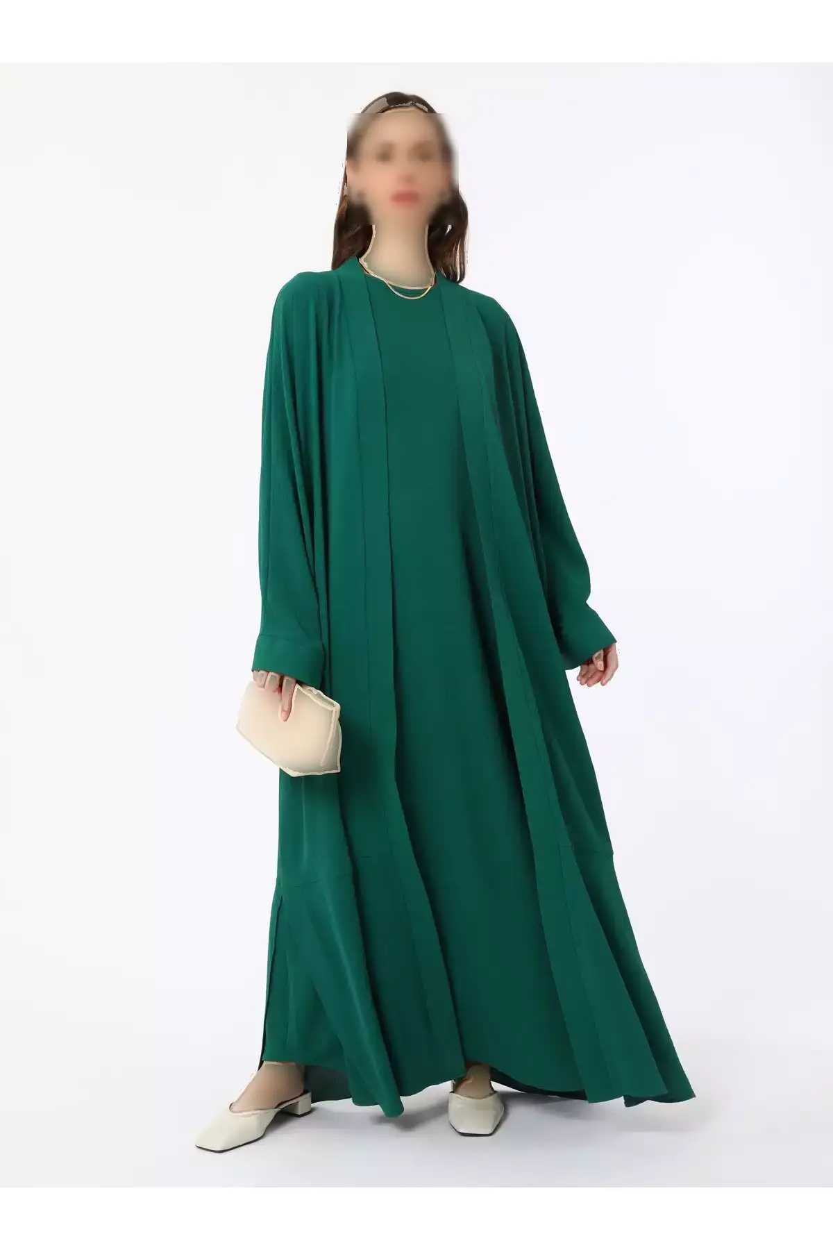 ست لباس و عبای آروبیند - رنگ سبز زمرّدی - برند رفکا برند Refka - 917549024