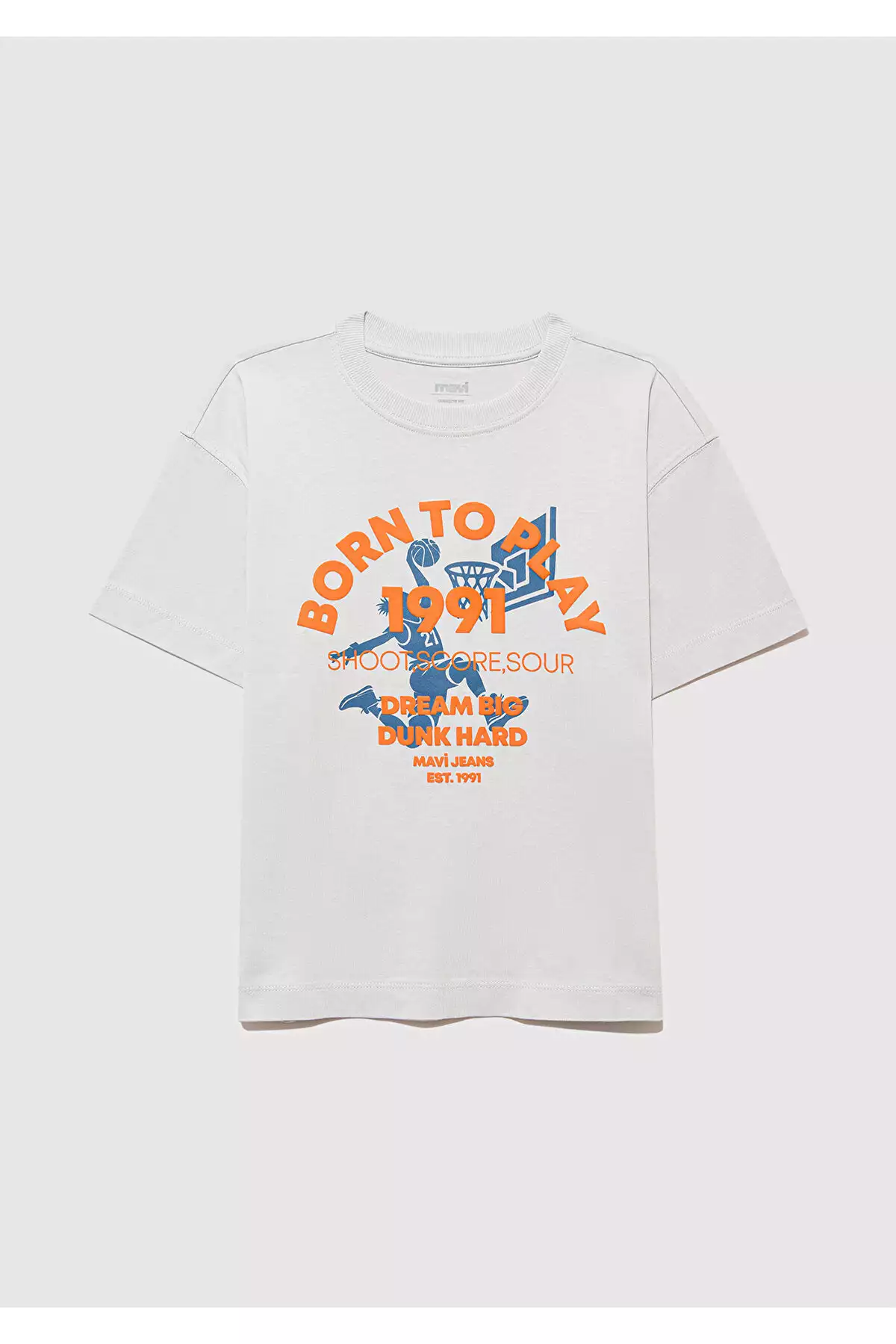 تیشرت خاکستری با طرح چاپی / مدل گشاد 6610355-90782 برند Mavi - 934447993