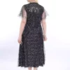 پیراهن مجلسی خاکستری بزرگ با یقه کراوات و زیورآلات 13C-2328 برند modayız - 704486898