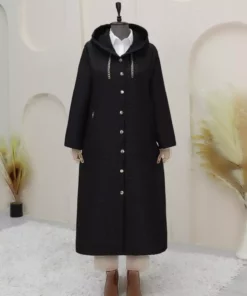 کاپشن بزرگسال با جزئیات زنجیری و یقه بلند مدل 172980 برند BZ Boutique - 996460647