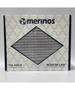 ست دو تکه پتو تک نفره مدرن لاین - طوسی برند Merinos - 785025228