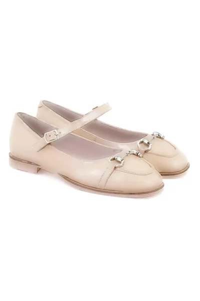 بابت چرمی ماری جین با جزئیات زنجیری رنگ بژ زنانه برند Desa - 763119724