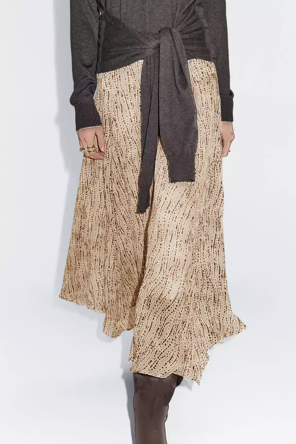 دامن میدی A شکل با طرح خال خالی برند Massimo Dutti - 991299309