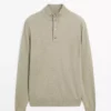 کلاه قلاب بافی یقه دیپ برند Massimo Dutti - 977920630