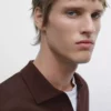 پولوشرت یقه دار بافته شده برند Massimo Dutti - 966123412