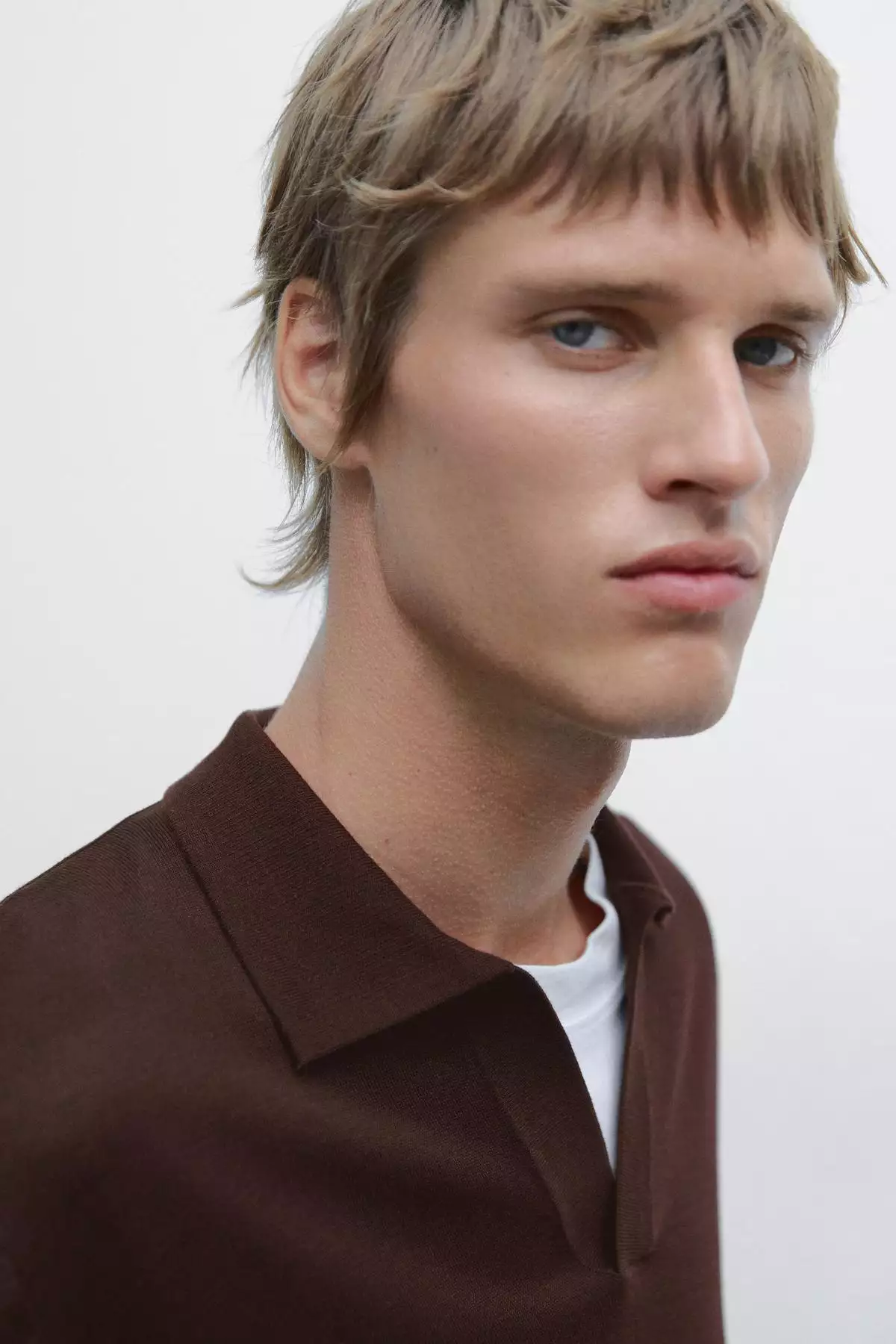 پولوشرت یقه دار بافته شده برند Massimo Dutti - 966123412