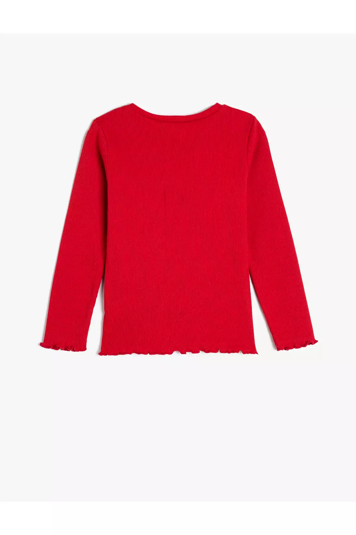 تیشرت آستینبلند یقهشناسی با بافت ریب از پنبه برند Koton - 838759306