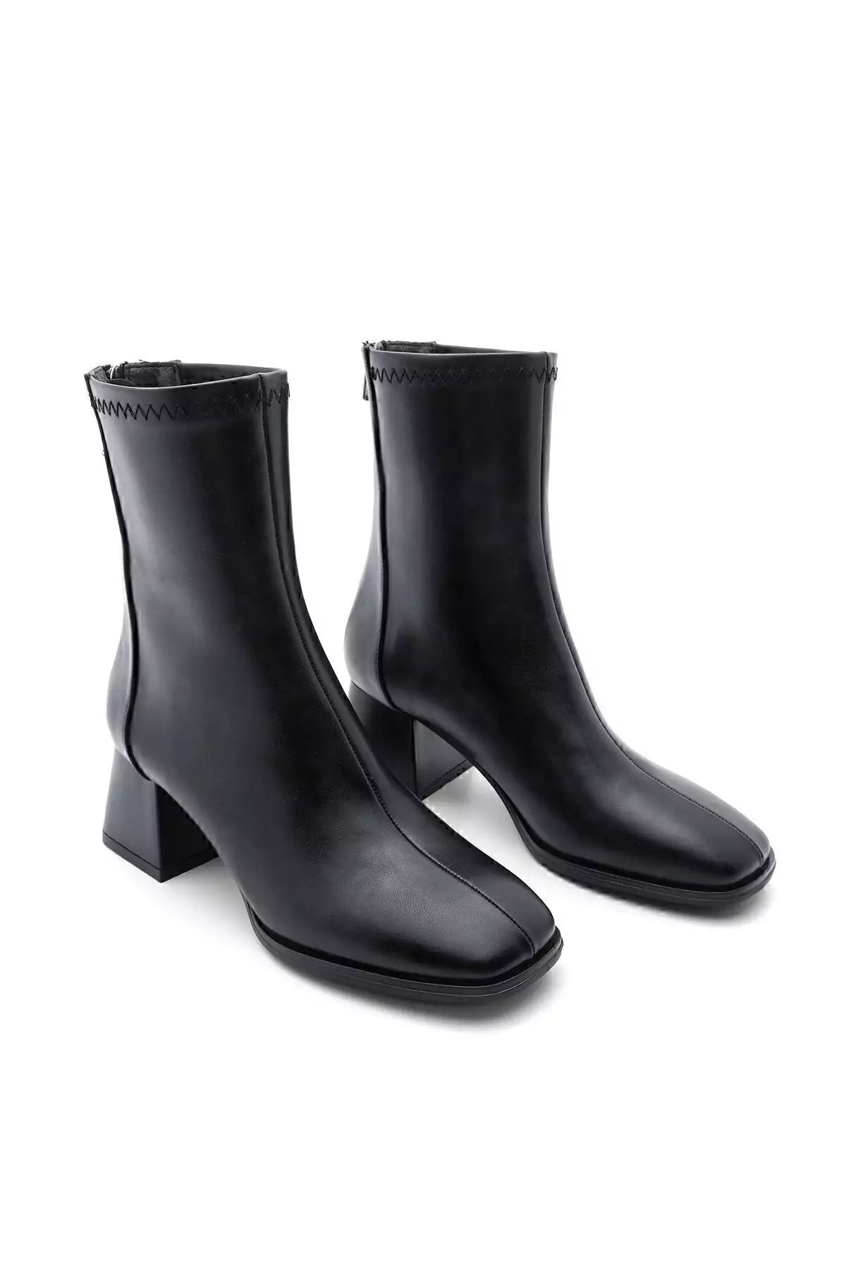 بوت زنانه پاشنه بلند با نوک گرد و زیپ پشتی نایس - مشکی برند Marjin - 147610479