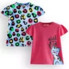 بسته دو عددی تی‌شرت پلنگی سیاه برای دختر بچه‌ها برند Denokids - 900345225