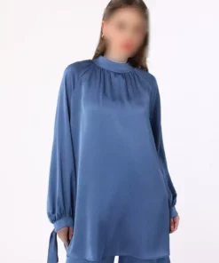 ست دو تکه تونیک و شلوار آبی کهکشان برند Refka - 831532468