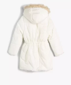 کت کلاهی سفید دخترانه برند Koton - 773391152