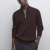 سویشرت یقه دیپ تراشیده برند Massimo Dutti - 970699355