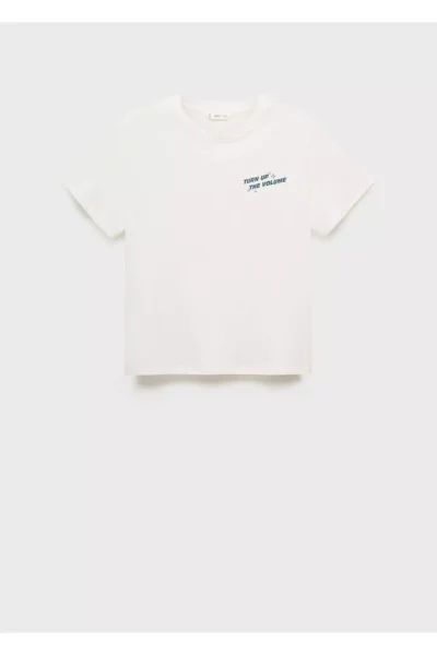 تی‌شرت دخترانه سفید خرد شده 77012940 برند MANGO - 932869776