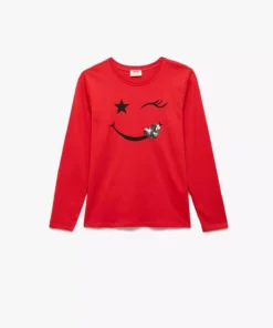 تیشرت پُلیتی با یقه گرد و آستین بلند برند Koton - 991082283